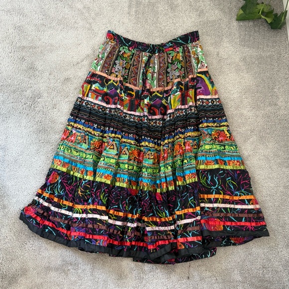 TRAVELSMIT MULTICOLOR MAXI SKIRT 100% cotton